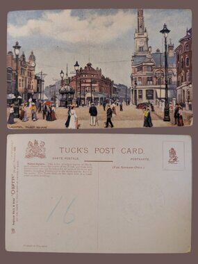 10/$25 Antique Blank Tuck’s “Oilette” Postcard  Talbot Square, Blackpool,England